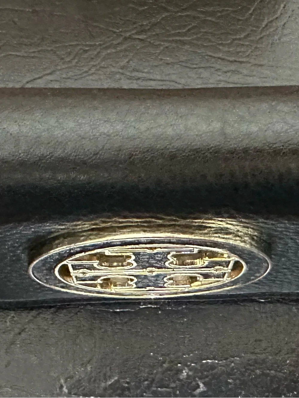 Tory Burch Black Leather Zip-Around Wallet with Gold Logo